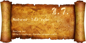 Nehrer Tünde névjegykártya